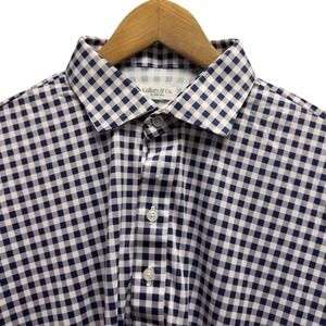 Collars & Co Men's XLT Tall Dress Collar Blue/White Check Performance Golf Polo